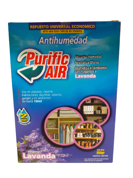 Absorbe Humedad Purific Air 250 Gramos Lavanda